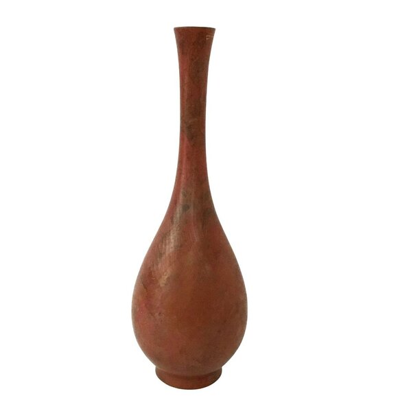 Vintage Japanese Bronze Vase 8.5" Wabi-Sabi Japandi Minimalist Ikebana Decor MCM - Picture 7 of 11